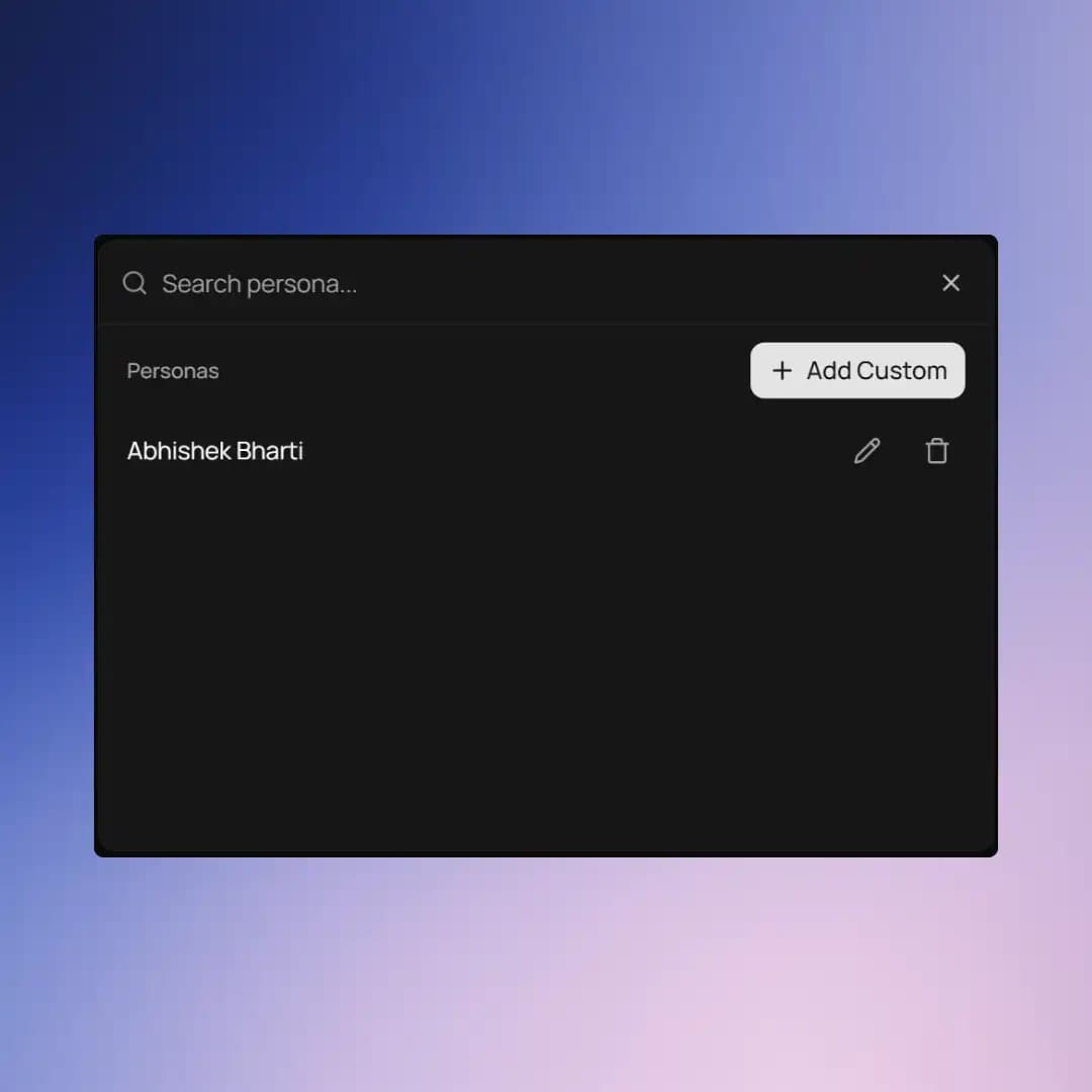 Manage your writing personas
