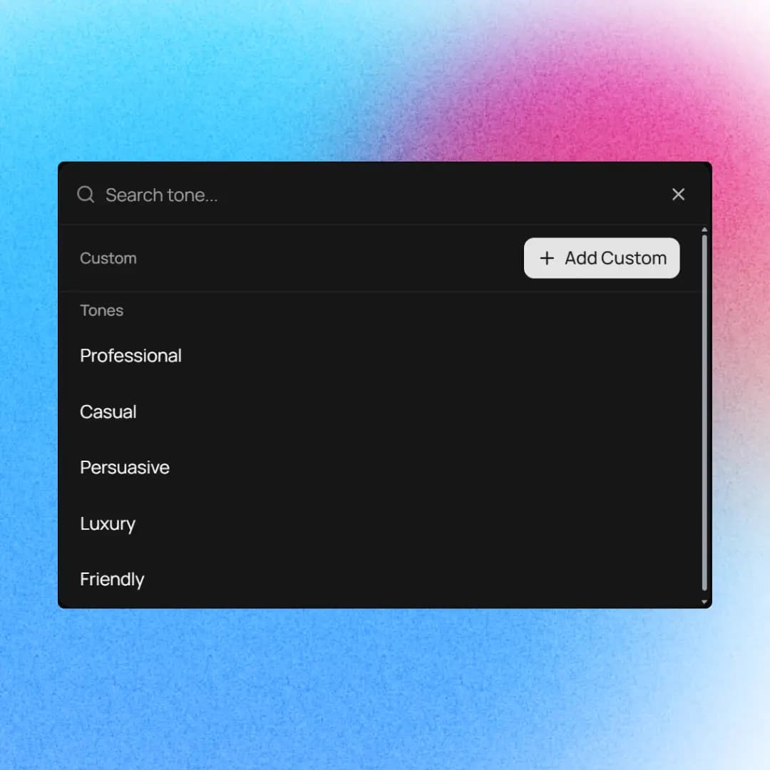 Choose the tone for your posts